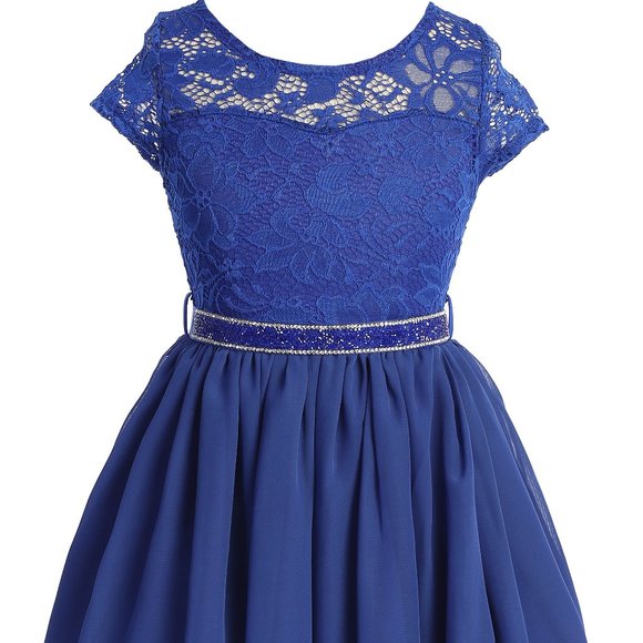 Infant Toddler Girls Lace Easter Graduation Party Casual Flower Girl Dress Royal - Picture 4 of 4